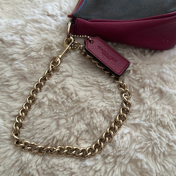 Coach Large Signature Logo Wristlet in Brown/Pink - Picture 5 of 6